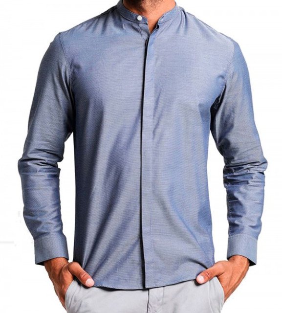 Camisa hombre cuello mao